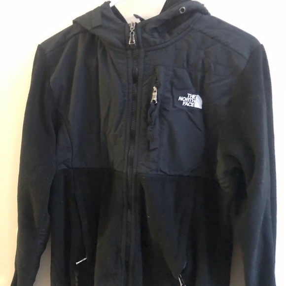 Black north face jacket w/hood - Picture 1 of 5